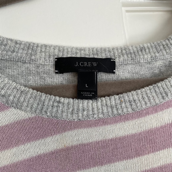 Purple and grey JCrew crew neck sweater size L - Picture 2 of 3